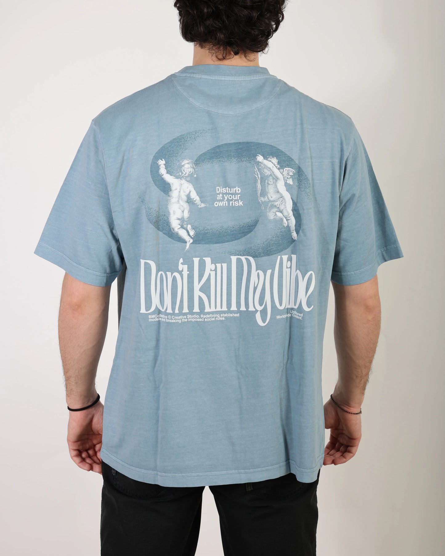 Don't Kill My Vibe Washed Tee - Blue