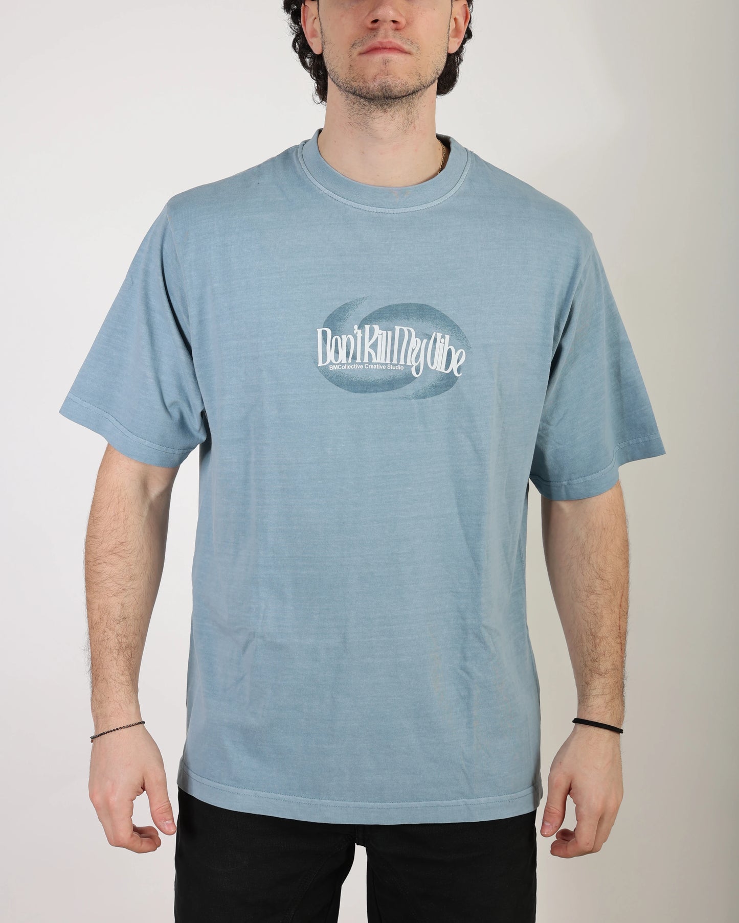 Don't Kill My Vibe Washed Tee - Blue