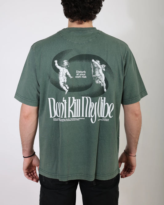 Don't Kill My Vibe Washed Tee - Green