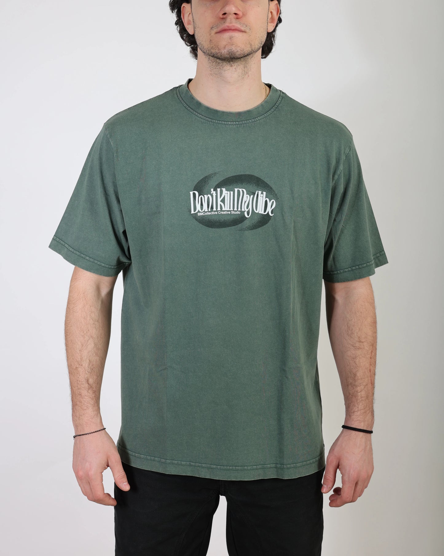 Don't Kill My Vibe Washed Tee - Green