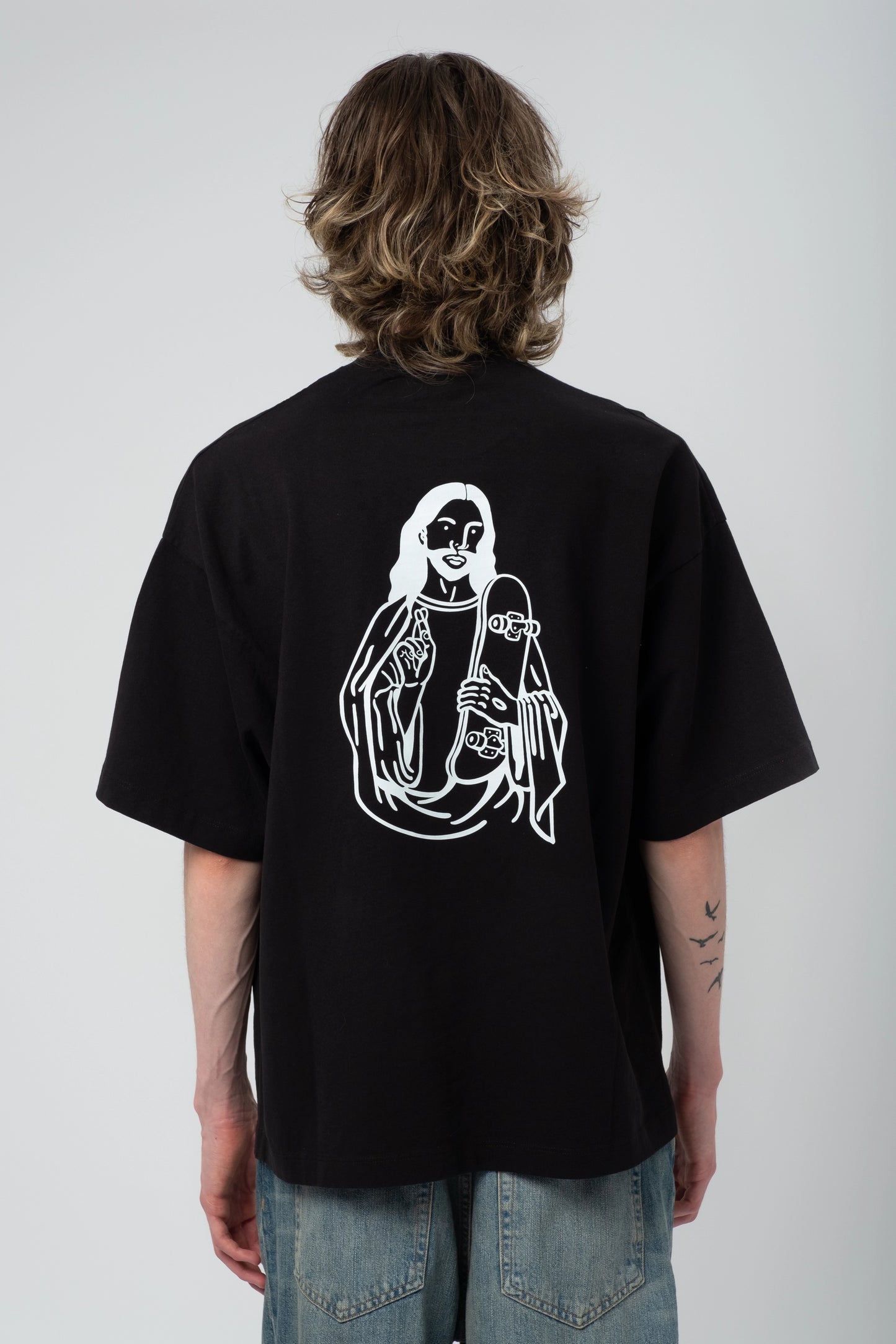 Skate's Jesus Tee - Black