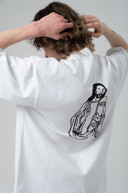 Skate's Jesus Tee - White