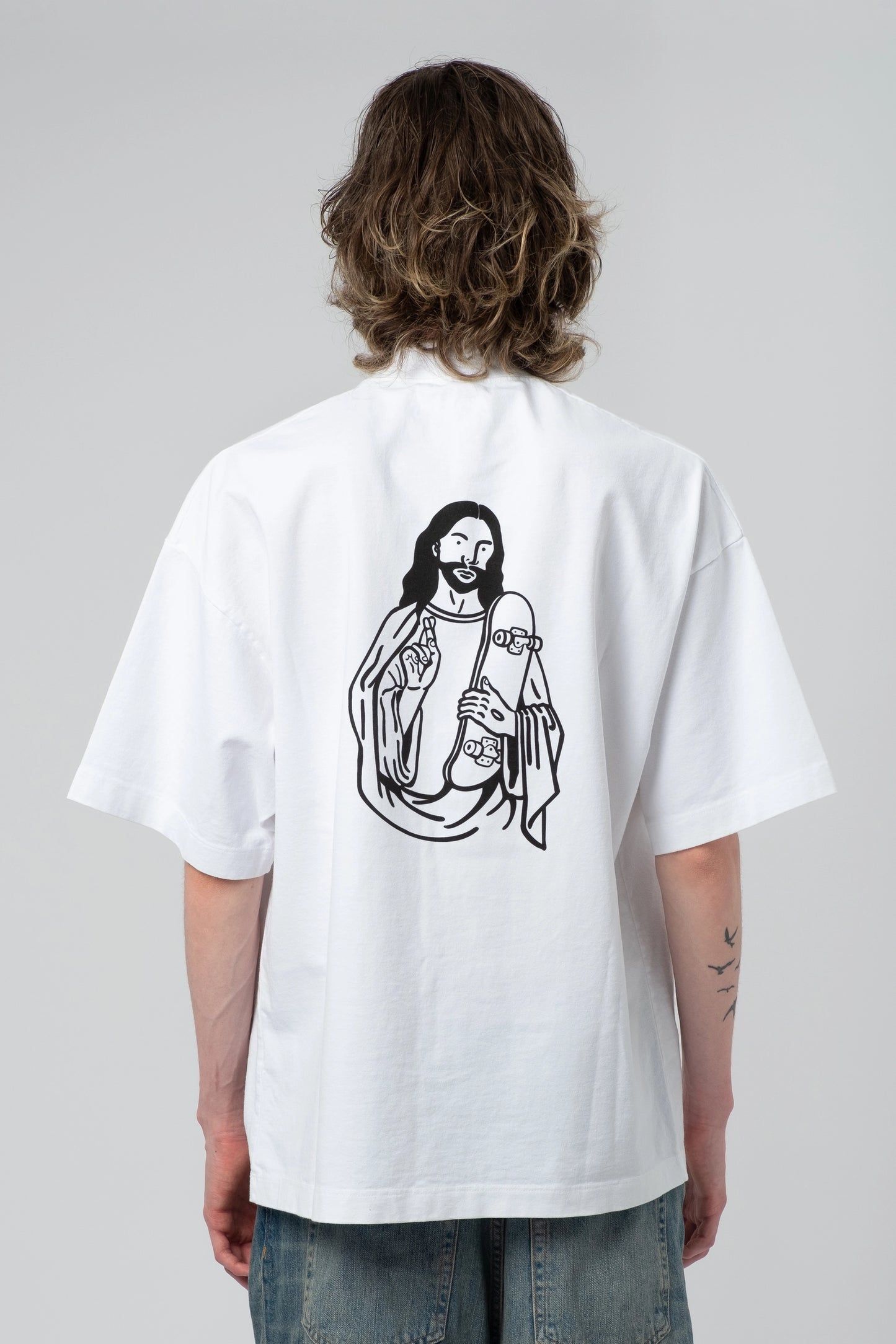 Skate's Jesus Tee - White